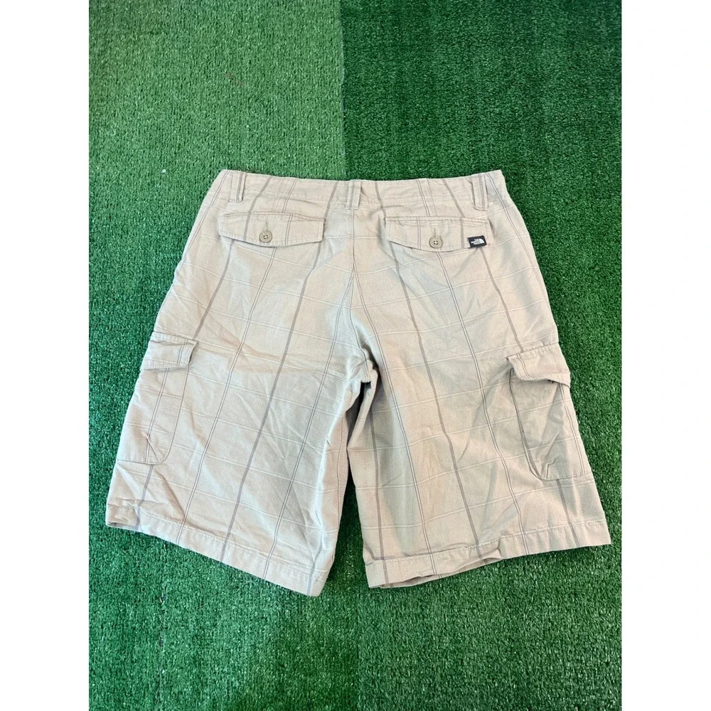 The North Face Mens Tan Plaid Cargo Shorts Size 36‎ Hiking Outdoor Utility Tan